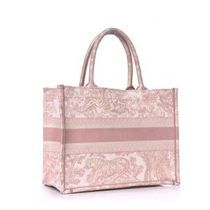 CHRISTIAN DIOR CANVAS EMBROIDERED BOOK TOTE